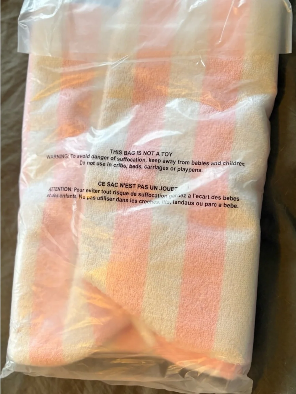 Victoria's Secret Pink & White Striped Terry Beach Bag - Picture 5 of 6